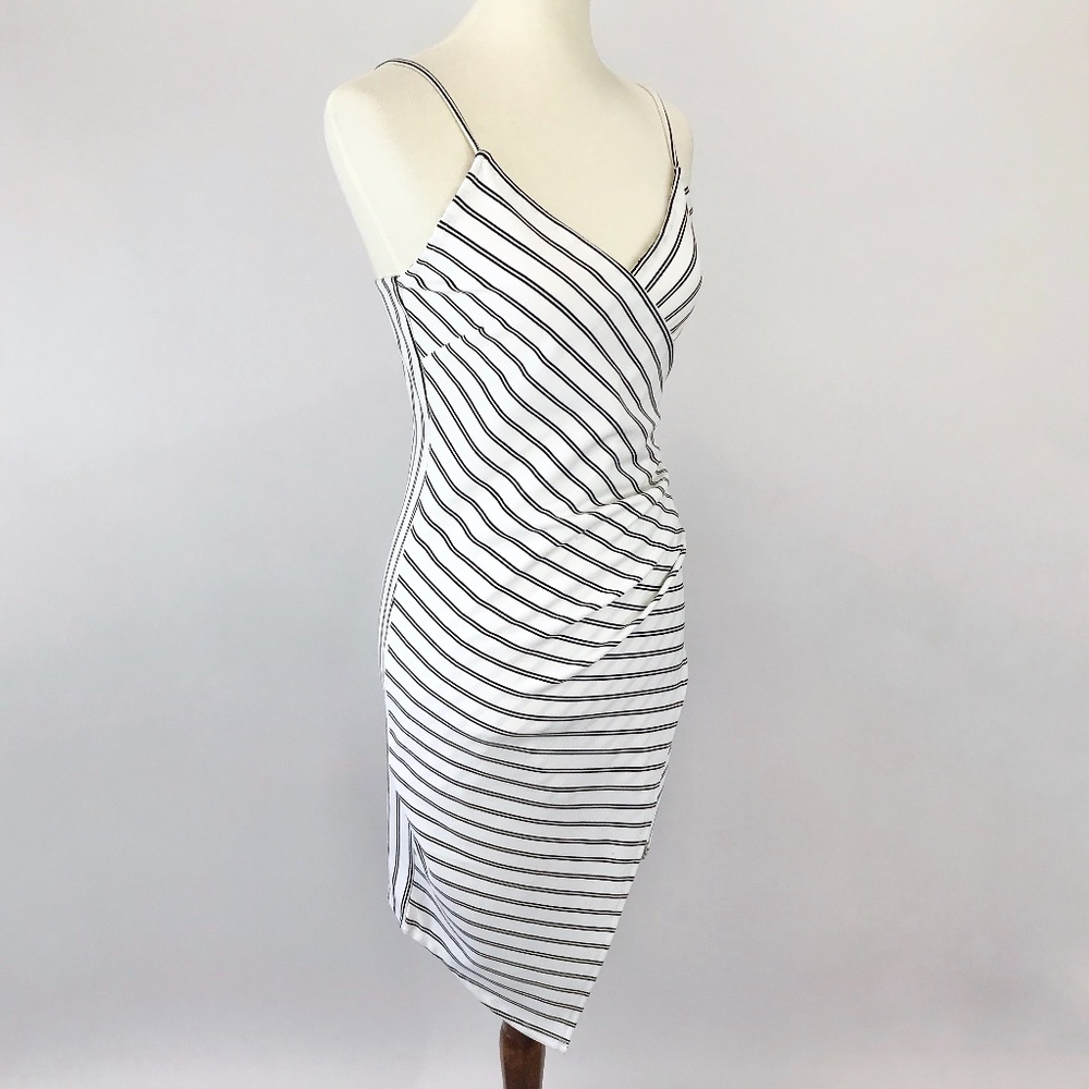 Mind Code White/Black Striped Asymmetrical Dress - image 7